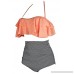 Womens Two Piece Vintage Boho Flounce Bikini Top High Waisted Swimsuit Top Halter Bikini Set Plus Size S-XXL Orange B07BT5691R